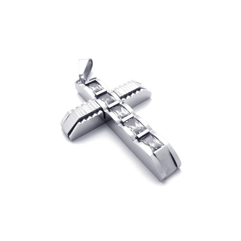 Pingente De Titânio Com Diamante Cruzado Pingente De Titânio Com Diamante Cruzado