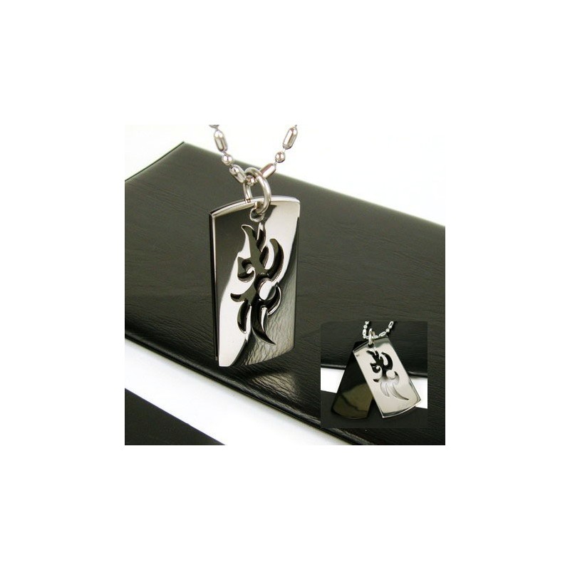 Colar Com Pingente De Titânio Puro Com Símbolo Cool Man De 2 Camadas