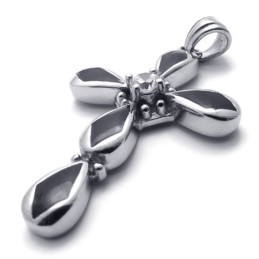 Pingente De Cruz De Titânio Com Diamante