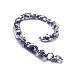 Pulseira De Corrente De Titânio Puro De Prata Com Pingente Para Menino Masculino