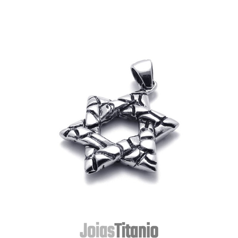 Pingente De Titânio Com Hexagrama Da Sorte Pingente De Titânio Com Hexagrama Da Sorte
