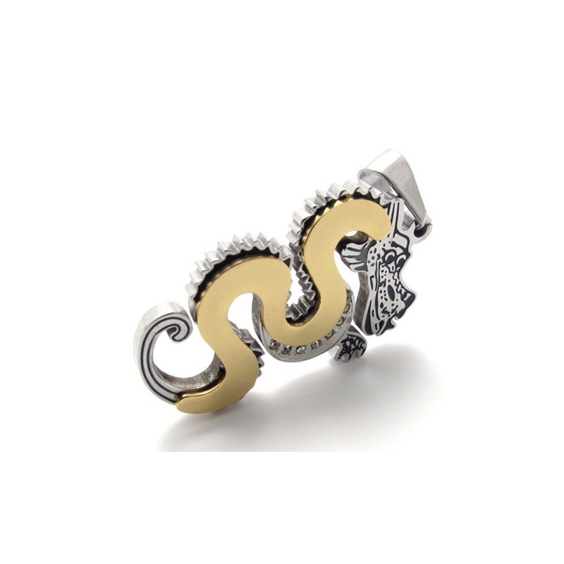 Pingente De Dragão Dourado Em Titânio Pingente De Dragão Dourado Em Titânio