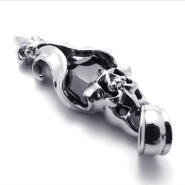 Pingente De Titânio Com Diamante Negro