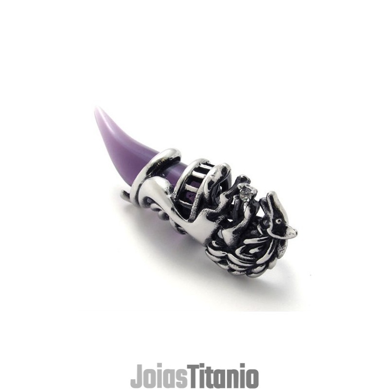 Pingente De Titânio Com Chifre Roxo Pingente De Titânio Com Chifre Roxo