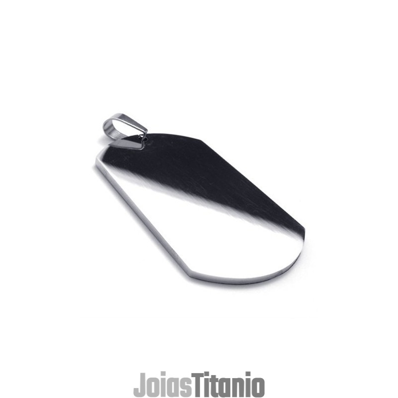 Pingente De Titânio Polido Com Placa De Identificação De Cachorro Pingente De Titânio Polido Com Placa De Identificação De Cachorro