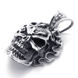 Pingente De Titânio Com Caveira E Diamante