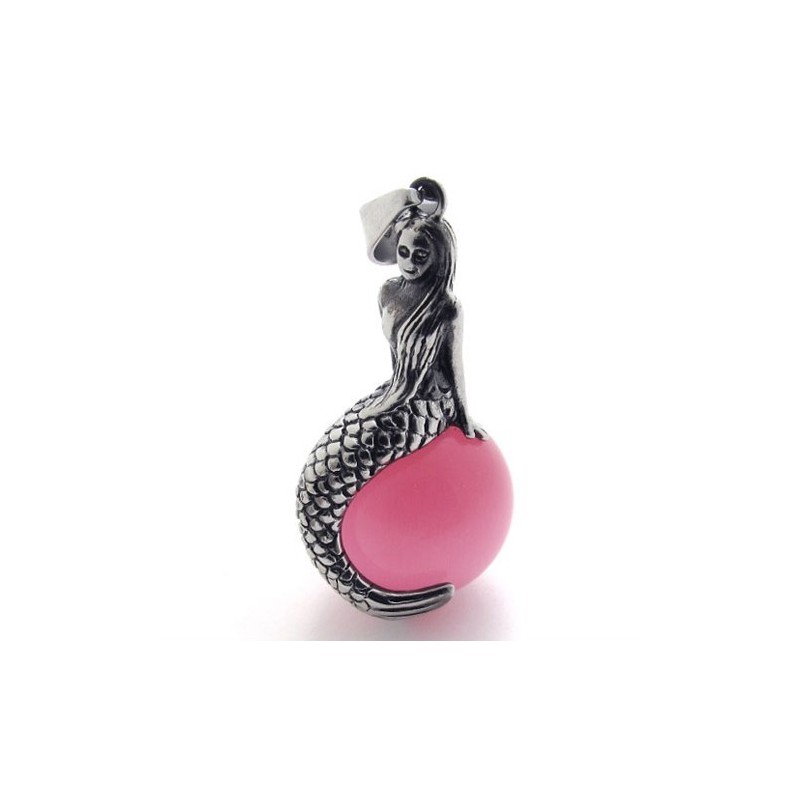 Pingente De Titânio Com Gema De Sereia Pingente De Titânio Com Gema De Sereia
