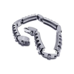 Pulseira De Corrente De Titânio Puro De Prata Para Meninos