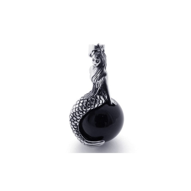 Pingente De Titânio Com Gema De Sereia Pingente De Titânio Com Gema De Sereia