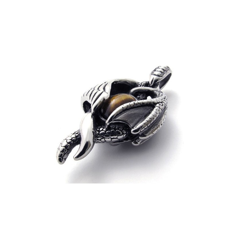 Pingente De Titânio Com Gema De Garra De Asa Pingente De Titânio Com Gema De Garra De Asa
