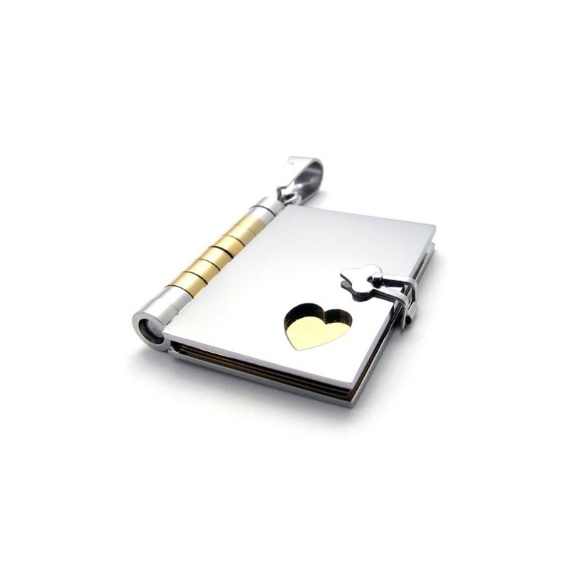 Pingente De Titânio Para Amantes De Livros Dourados