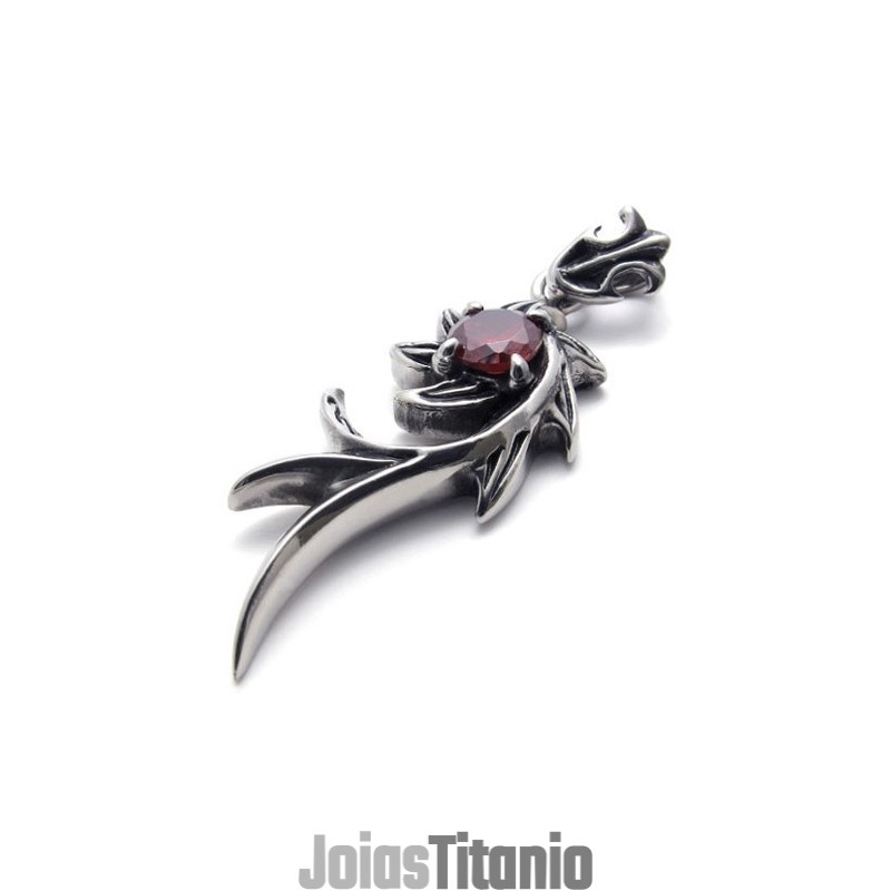 Pingente De Titânio Sereia Com Diamante Vermelho Pingente De Titânio Sereia Com Diamante Vermelho