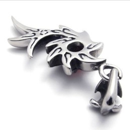 Pingente De Titânio Sereia Com Diamante Vermelho