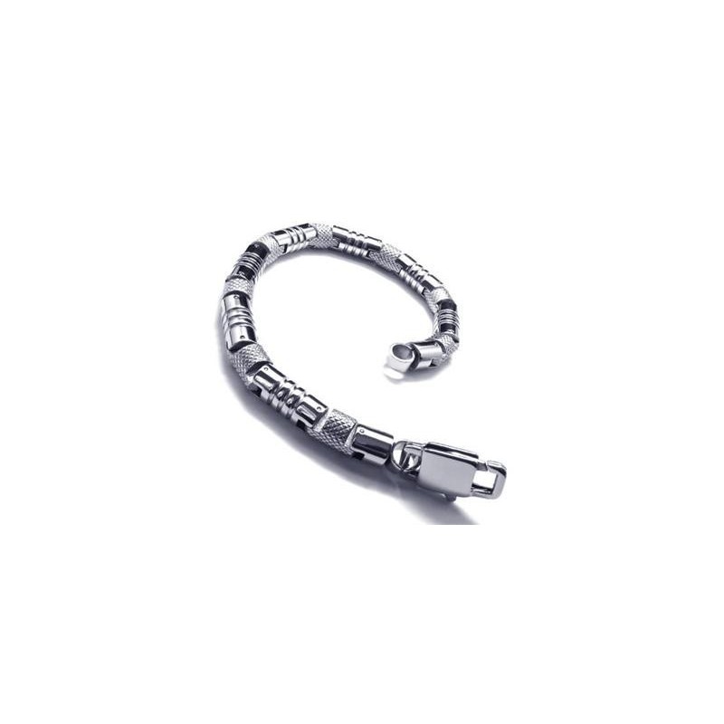 Pulseira Masculina De Prata E Titânio Puro 316L