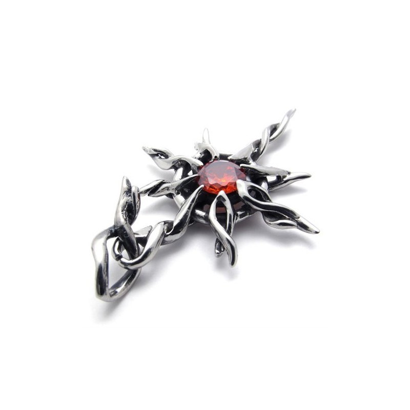 Pingente De Titânio Com Diamante Vermelho Pingente De Titânio Com Diamante Vermelho