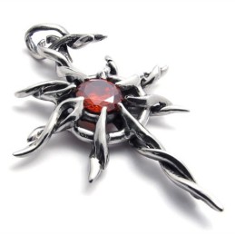 Pingente De Titânio Com Diamante Vermelho