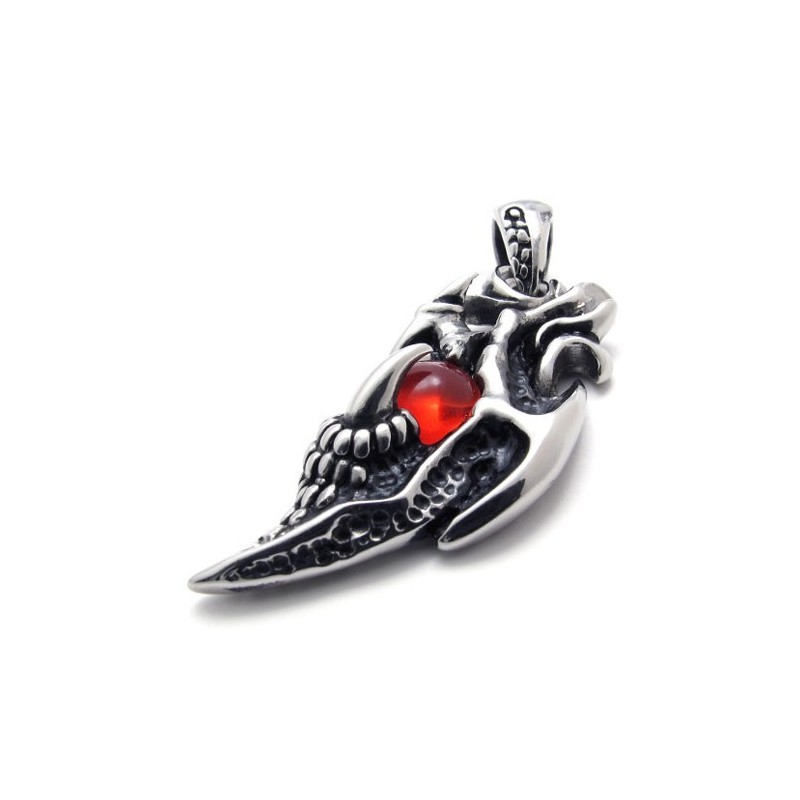 Pingente De Titânio Com Gema Vermelha Wings Pingente De Titânio Com Gema Vermelha Wings