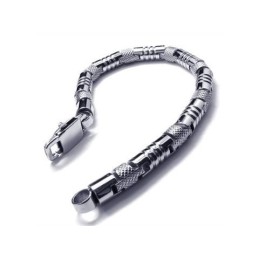 Pulseira Masculina De Prata E Titânio Puro 316L