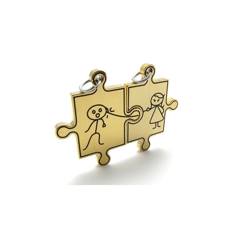 Pingente De Titânio Gold Lovers