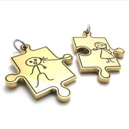 Pingente De Titânio Gold Lovers
