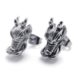 Brincos De Titânio De Dragão Chinês