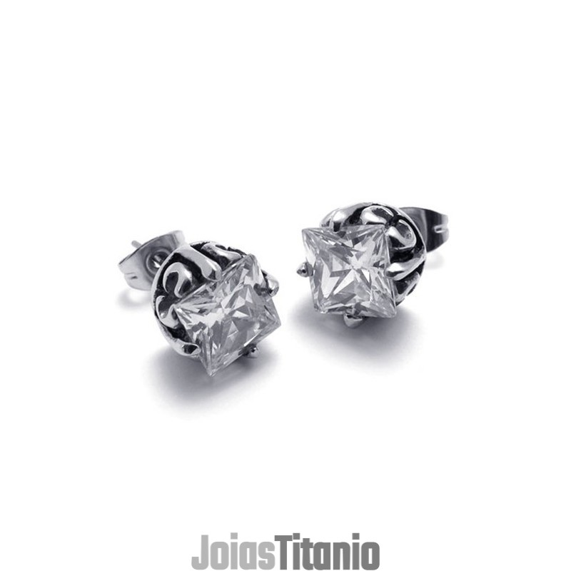Brincos De Diamante E Titânio Brincos De Diamante E Titânio
