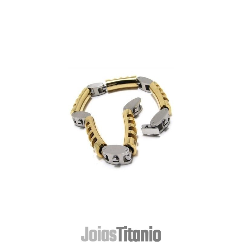 Pulseira Masculina De Titânio Puro Com Pingente De Prata Dourada Para Meninos Pulseira Masculina De Titânio Puro Com Pingente De Prata Dourada Para Meninos
