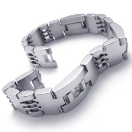 Pulseira De Titânio Com Diamantes De 8,5 Polegadas