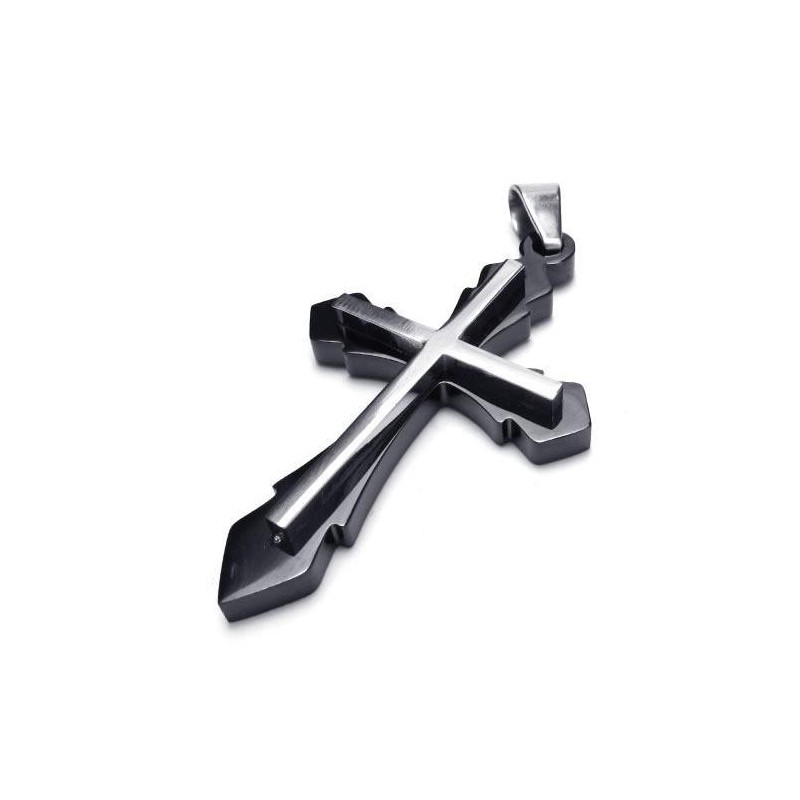 Colar Masculino Com Pingente De Cruz Em Titânio Puro Preto (Novo) Colar Masculino Com Pingente De Cruz Em Titânio Puro Preto (Novo)