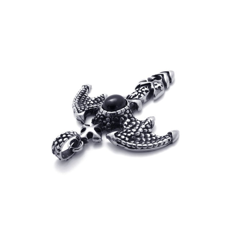 Pingente De Morcego De Titânio Com Zircônia Preta Pingente De Morcego De Titânio Com Zircônia Preta