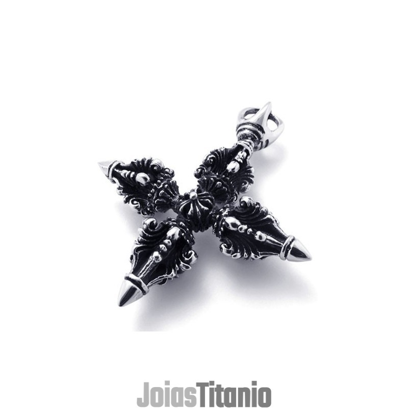 Pingente De Cruz De Titânio