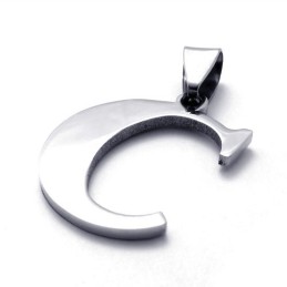 Pingente De Titânio Com Letra "C"