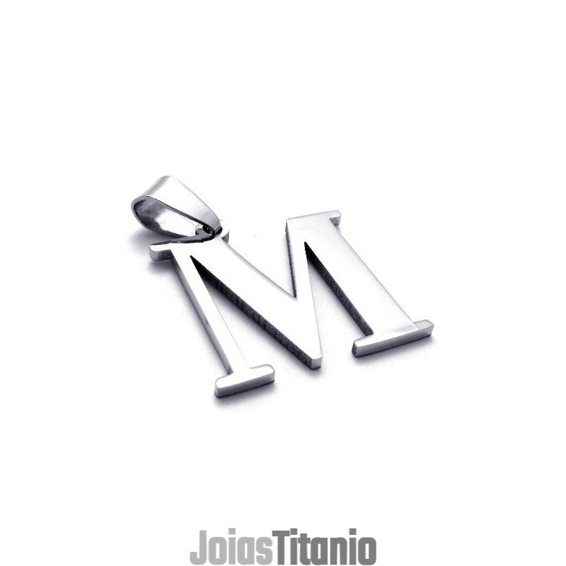 Pingente De Titânio Para Letra "M" Pingente De Titânio Para Letra "M"