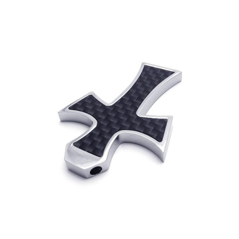 Colar Com Pingente De Cruz De Titânio Puro E Prata Preta Para Homens Colar Com Pingente De Cruz De Titânio Puro E Prata Preta Para Homens