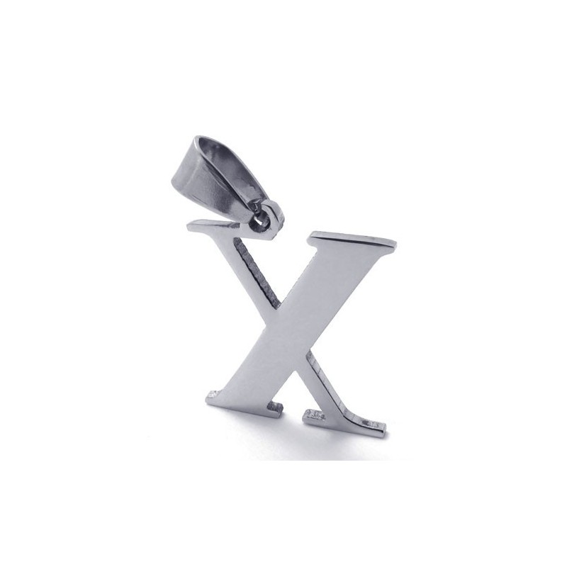 Pingente De Titânio Com Letra "X"