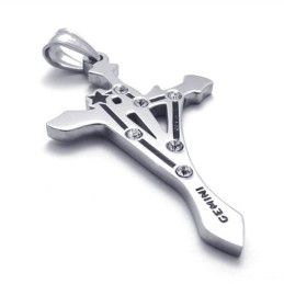 Pingente Gemini De Titânio Com Strass