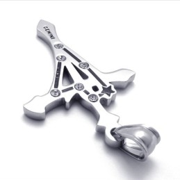 Pingente Gemini De Titânio Com Strass