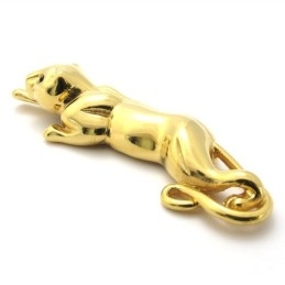 Pingente De Leão Em Titânio E Ouro Com Zircônias