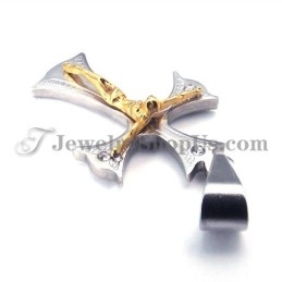 Pingente De Cruz De Titânio Dourado Para Jesus Para Mulheres