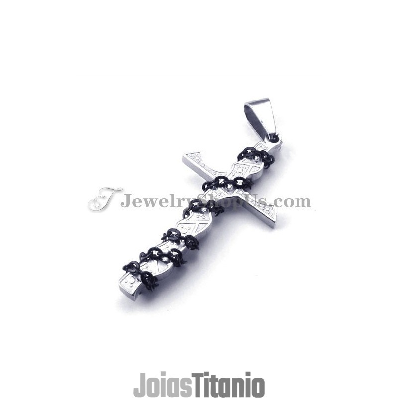 Pingente Elegante Em Forma De Cruz De Titânio