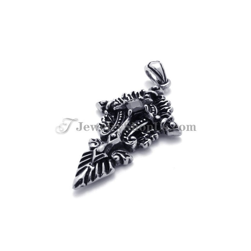 Pingente De Titânio Da Moda Com Zircônia Preta