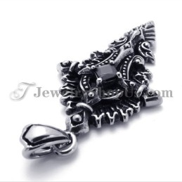 Pingente De Titânio Da Moda Com Zircônia Preta