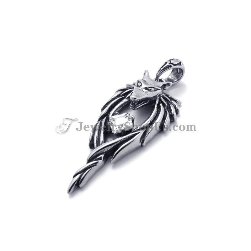 Pingente De Cabeça De Lobo Da Moda Com Zircônia Pingente De Cabeça De Lobo Da Moda Com Zircônia