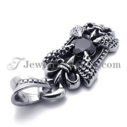 Pingente Elegante De Titânio Com Zircônia Preta