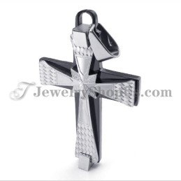 Elegante Pingente De Cruz De Titânio Preto