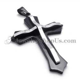 Pingente De Cruz De Titânio Preto Da Moda