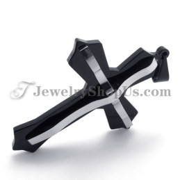 Pingente De Cruz De Titânio Preto Da Moda