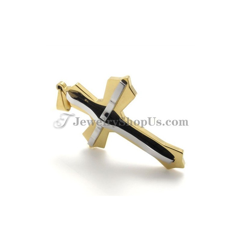 Pingente De Cruz De Titânio Dourado Da Moda Pingente De Cruz De Titânio Dourado Da Moda