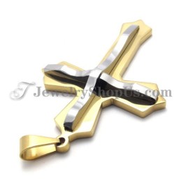 Pingente De Cruz De Titânio Dourado Da Moda