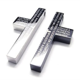 Colar Com Pingente De Cruz De Titânio Puro Preto Masculino (Novo)